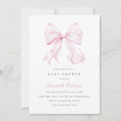 Invitation Baby shower bébé Pink Bow (Devant)