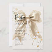 Invitation Baby Shower Bébé Préparé en Fleur Ruban (Devant)