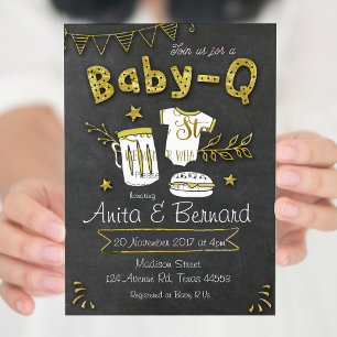 Invitation Baby shower bébé Q Coed