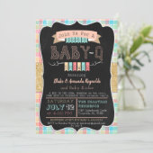 Invitation Baby shower bébé-Q fille (Debout devant)