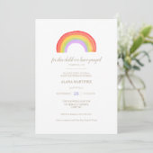 Invitation Baby shower bébé Rainbow (Debout devant)