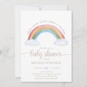 Invitation Baby shower bébé Rainbow (Devant)