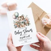 Invitation Baby shower bébé tigre