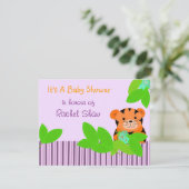 Invitation Baby shower bébé tigre (Debout devant)