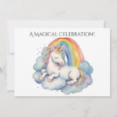 Invitation Baby shower bébé Unicorn garçon (Dos)