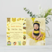 Invitation Baby shower Bee Baby shower Photo (Debout devant)