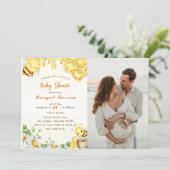 Invitation Baby shower Bee Baby shower Photo (Debout devant)