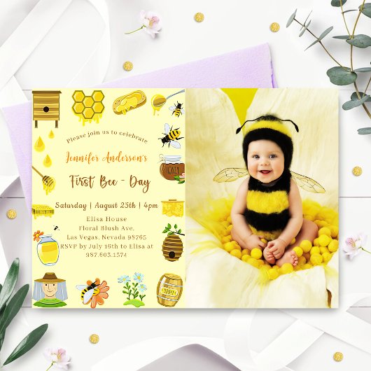 Invitation Baby shower Bee Baby shower Photo