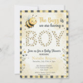 Invitation Baby Shower Bee Buzz Boy (Devant)