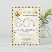 Invitation Baby Shower Bee Buzz Boy (Debout devant)