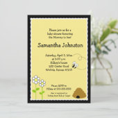 Invitation Baby shower Bee Happy Bumblebee (Debout devant)