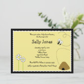Invitation Baby shower Bee Happy Bumblebee (Debout devant)