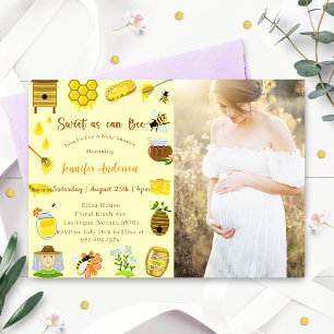 Invitation Baby shower Bee Sweet As Can Bee Photo