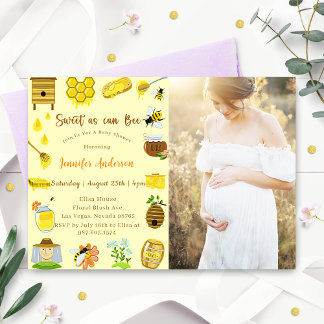 Invitation Baby shower Bee Sweet As Can Bee Photo
