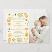 Invitation Baby shower Bee Sweet As Can Bee Photo (Devant)