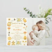 Invitation Baby shower Bee Sweet As Can Bee Photo (Debout devant)
