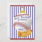 Invitation Baby shower Beer Baseball et Baby Daddy (Devant)