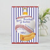 Invitation Baby shower Beer Baseball et Baby Daddy (Debout devant)