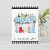 Invitation Baby shower Beer Party - Presque un papa (Debout devant)