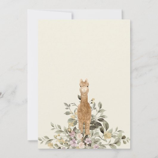 Invitation Baby shower beige Alpaca (Dos)