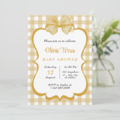 Invitation baby shower beige, blanc doré (Debout devant)