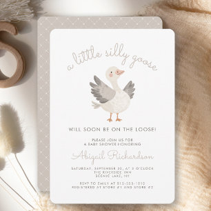 Invitation Baby-Shower Beige Neutre Oie Rigolote