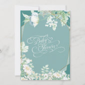 Invitation Baby shower | Berries Fleurs sauvages turquoises g (Devant)