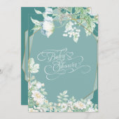 Invitation Baby shower | Berries Fleurs sauvages turquoises g (Devant / Derrière)