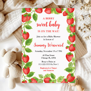 Invitation Baby shower Berry Sweet Strawberries