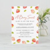 Invitation Baby shower Berry Sweet Strawberry (Debout devant)