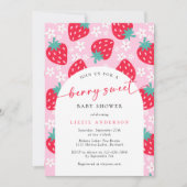 Invitation Baby shower Berry Sweet Strawberry (Devant)
