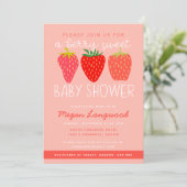 Invitation Baby shower Berry Sweet Strawberry (Debout devant)