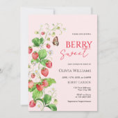 Invitation Baby shower Berry Sweet Strawberry (Devant)