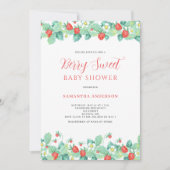 Invitation Baby shower Berry Sweet Strawberry (Devant)