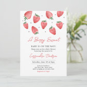 Invitation Baby shower Berry Sweet Strawberry (Debout devant)