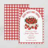 Invitation Baby shower Berry Sweet Strawberry (Devant / Derrière)