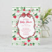 Invitation Baby shower Berry Sweet Strawberry (Debout devant)