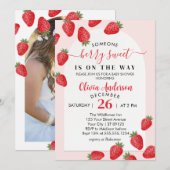 Invitation Baby shower Berry Sweet Strawberry (Devant / Derrière)