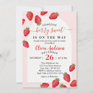 Invitation Baby shower Berry Sweet Strawberry