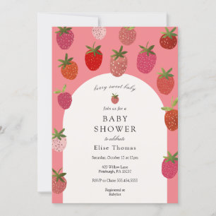 Invitation Baby shower Berry Sweet Strawberry