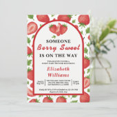 Invitation Baby shower Berry Sweet Strawberry | Blueberry (Debout devant)
