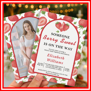 Invitation Baby shower Berry Sweet Strawberry   PHOTO