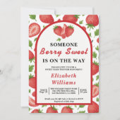 Invitation Baby shower Berry Sweet Strawberry | RSVP QR (Devant)