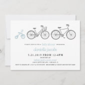 Invitation Baby shower Bicyclette Bleu (Devant)