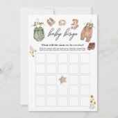 Invitation Baby shower Bingo automne boho (Devant)