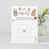 Invitation Baby shower Bingo automne boho (Debout devant)