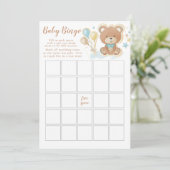 Invitation Baby shower Bingo Bingo Bingo Teddy Bear (Debout devant)