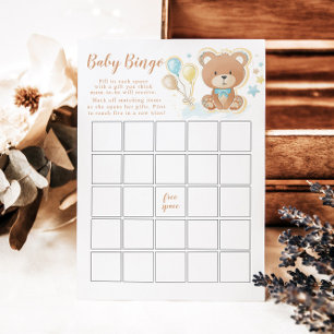Invitation Baby shower Bingo Bingo Bingo Teddy Bear