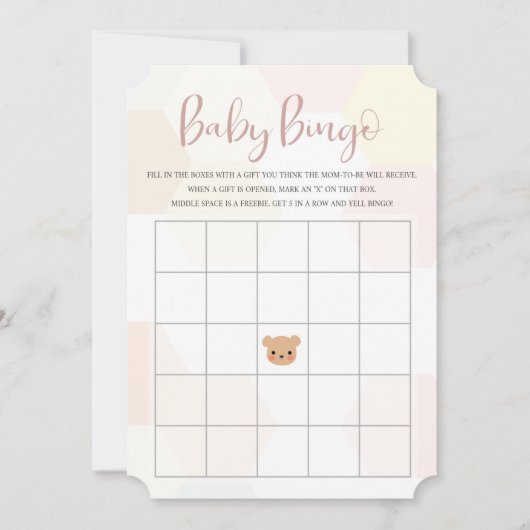 Invitation Baby shower Bingo Card - Baby shower Jeu (Devant)
