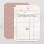 Invitation Baby shower Bingo Card - Baby shower Jeu (Devant / Derrière)